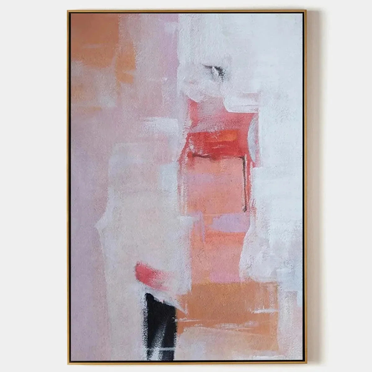 BLUSHING DAWN: Pink Abstract Painting, Textured Wabi Sabi | hanging in bedroom, wabi sabi wall art