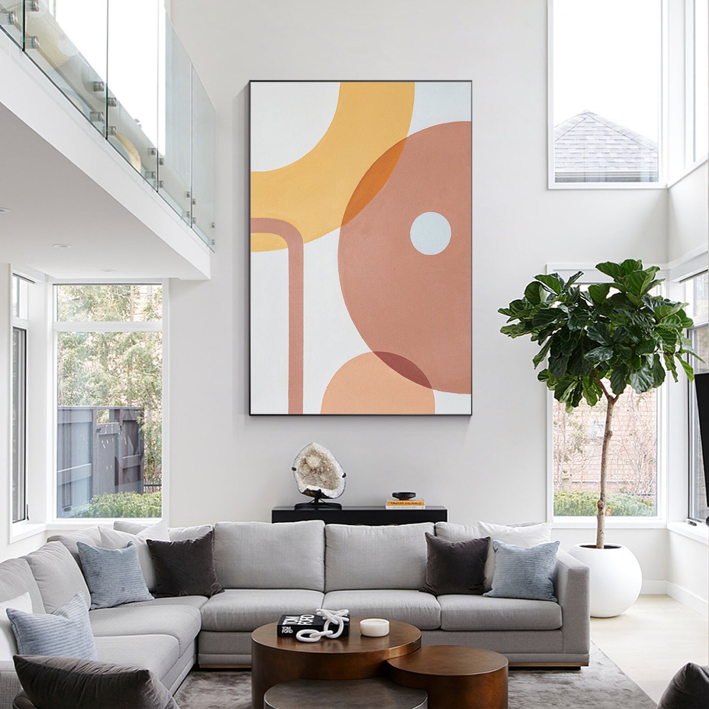 BOHO Painting On Canvas Original Abstract Painting, Minimalist Wall Art Decor, L #5