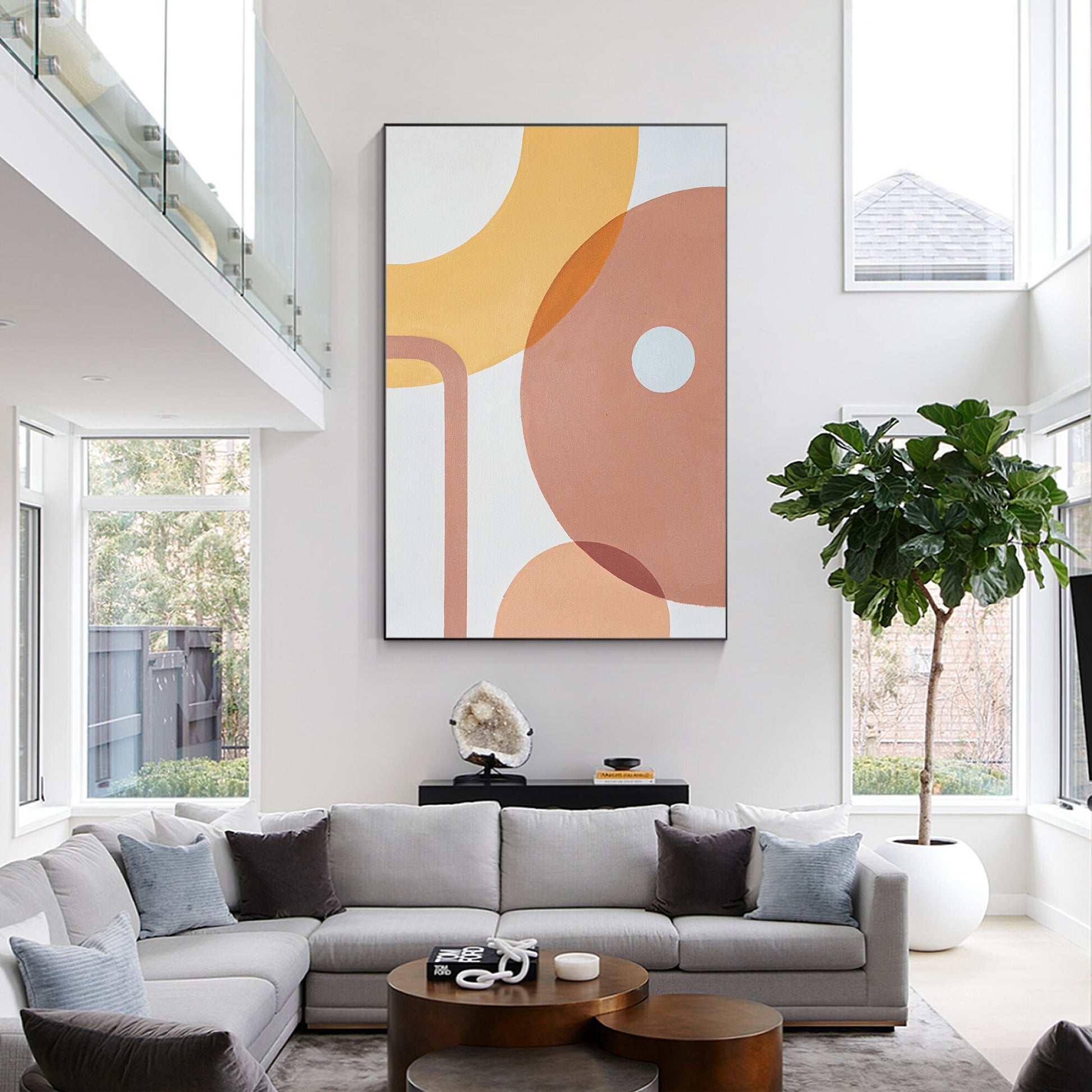 BOHO Painting On Canvas Original Abstract Painting, Minimalist Wall Art Decor, L #5
