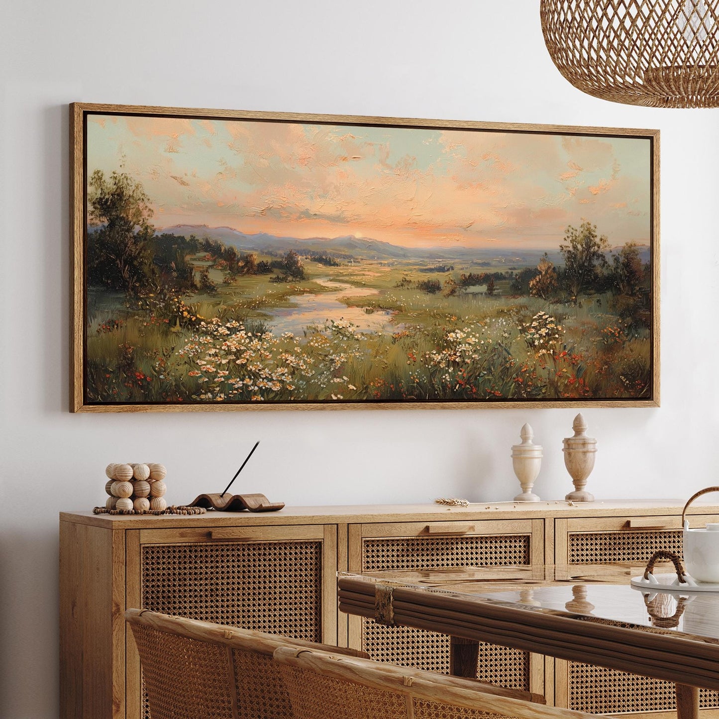Boho wall art Yxpainting Abstract mountain wall picture landscape road art frame #14