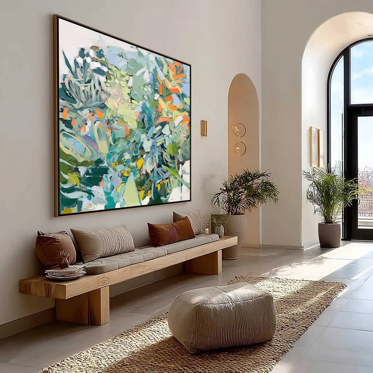 BOTANICAL RHAPSODY: Abstract Impressionist Floral Painting | rolled canvas, ready for custom framing