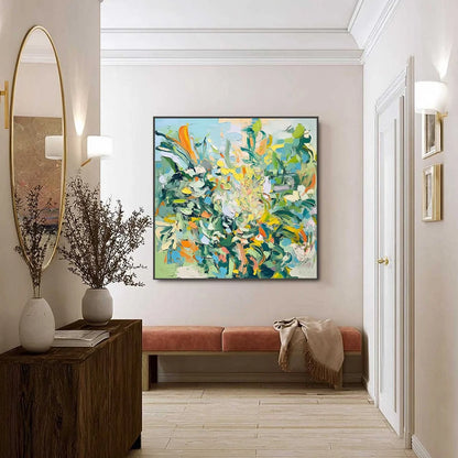 BOTANICAL WHIRL: Abstract Impressionist Floral Painting | impressionist closeup, raised brushwork detail