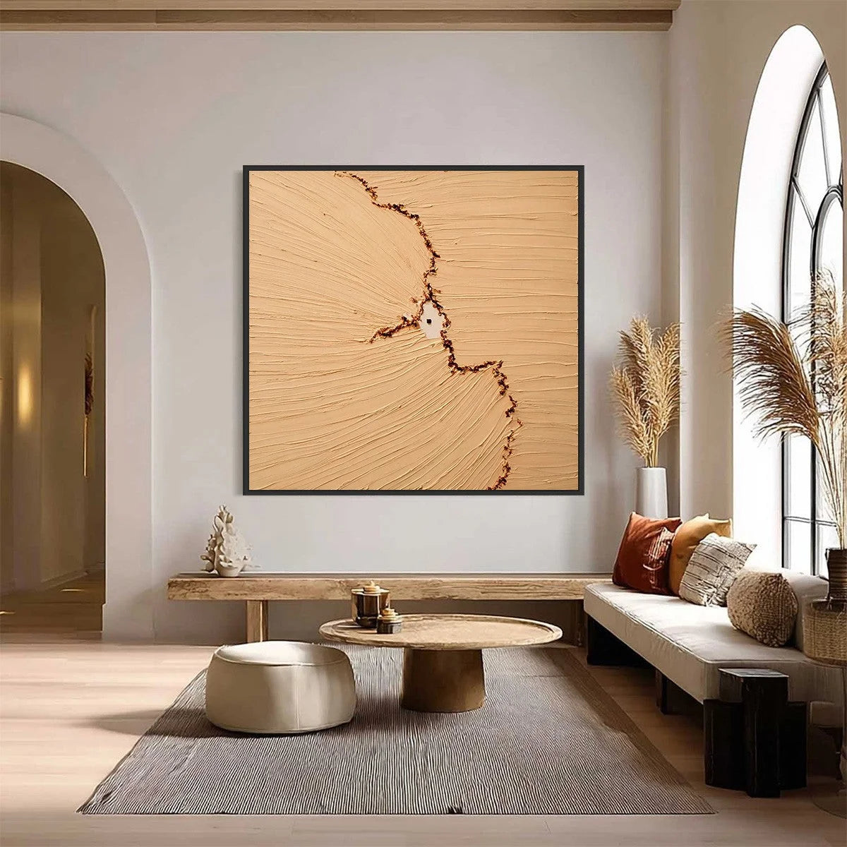 BREACH: Wabi-Sabi Textured Abstract Painting for Modern Spaces | wabi sabi closeup, raised brushwork detail
