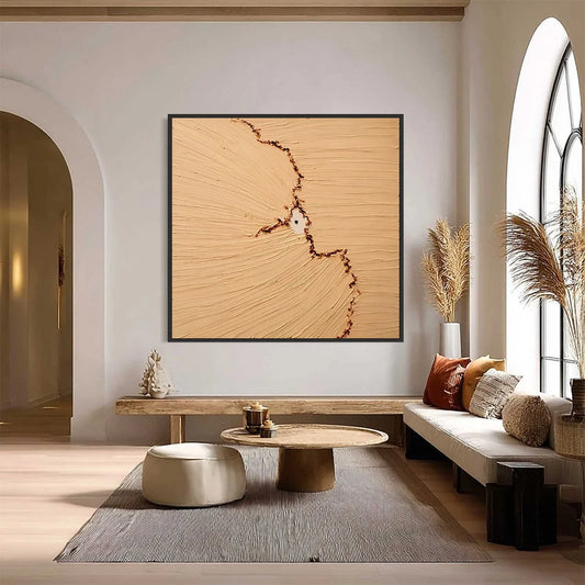 BREACH: Wabi-Sabi Textured Abstract Painting for Minimalist Decor