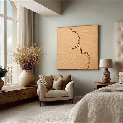 BREACH: Wabi-Sabi Textured Abstract Painting for Modern Spaces | beige palette, original meditation room art