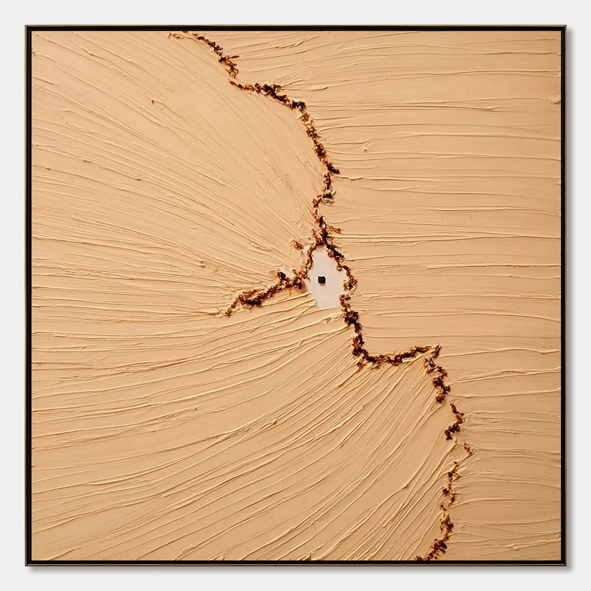 BREACH: Wabi-Sabi Textured Abstract Painting for Modern Spaces | hanging in living room, wabi sabi wall art
