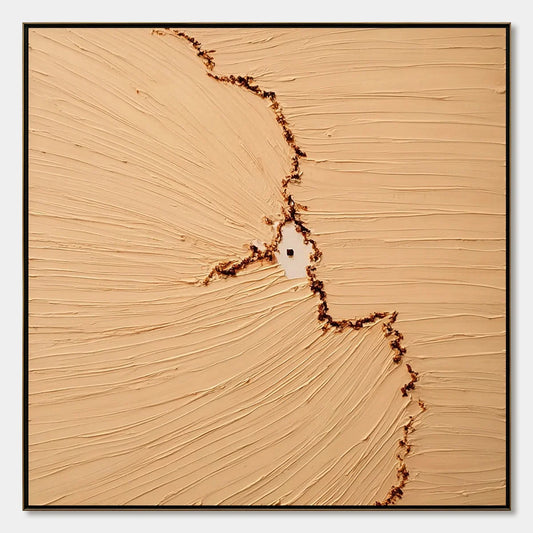 BREACH: Wabi-Sabi Textured Abstract Painting for Modern Spaces | hanging in living room, wabi sabi wall art
