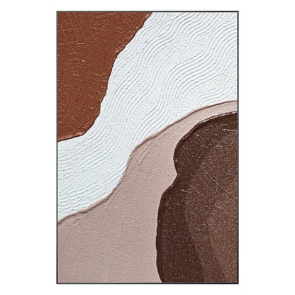 Brown Abstract Textured Painting: Minimalist Living Room Wall Art #9