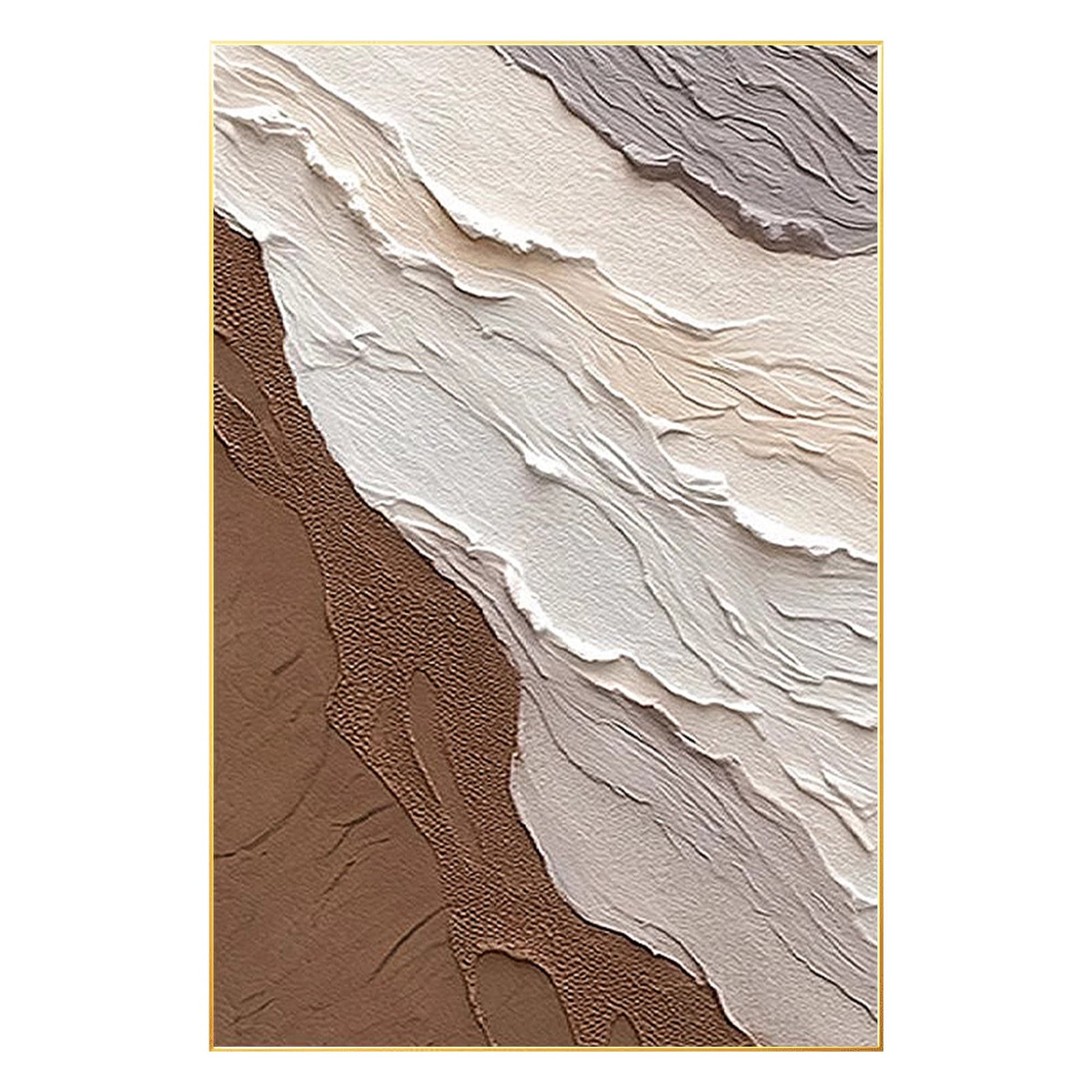 Brown Beige Abstract Textured Ocean Waves Wall Art Original Painting, Home Wall  #7
