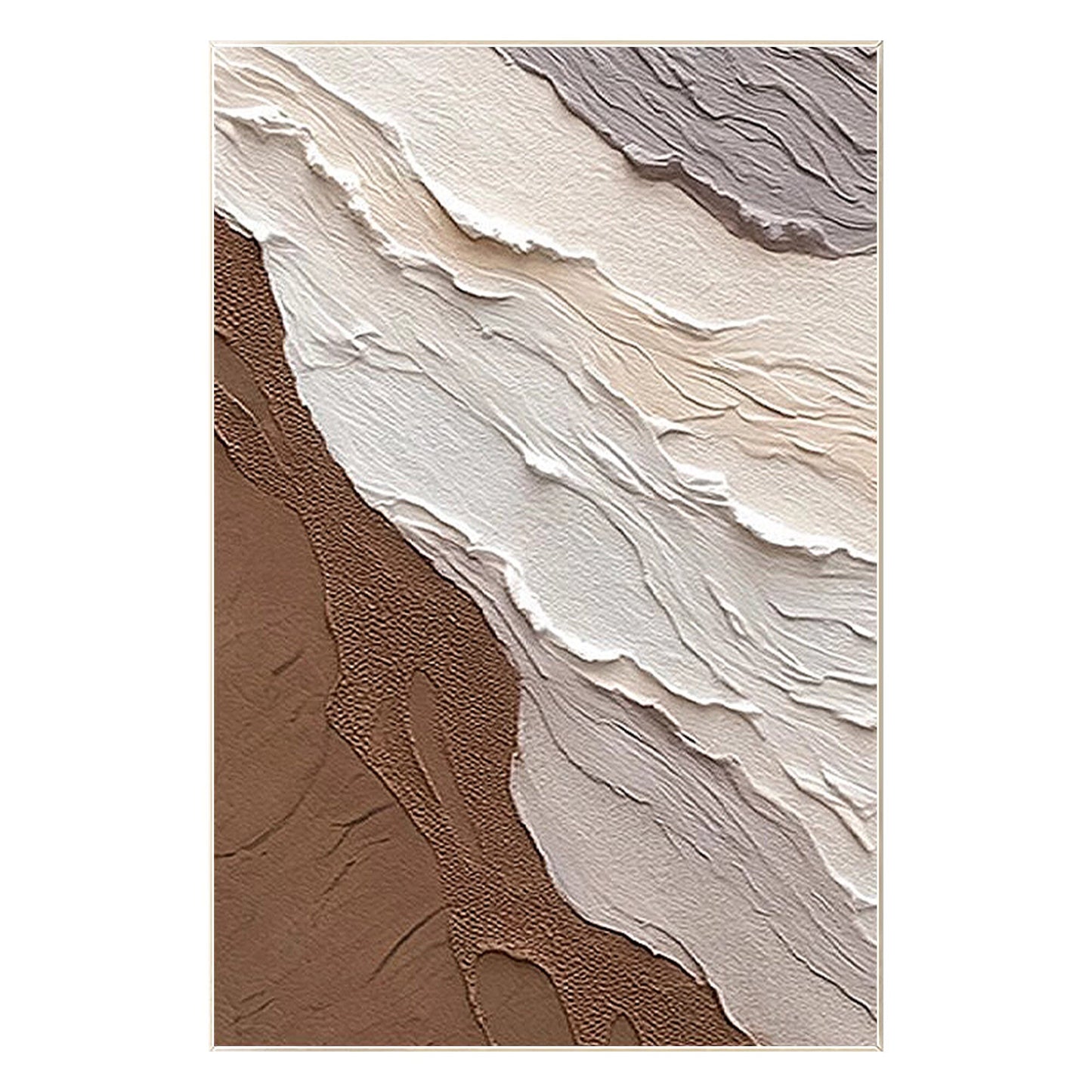 Brown Beige Abstract Textured Ocean Waves Wall Art Original Painting, Home Wall  #8