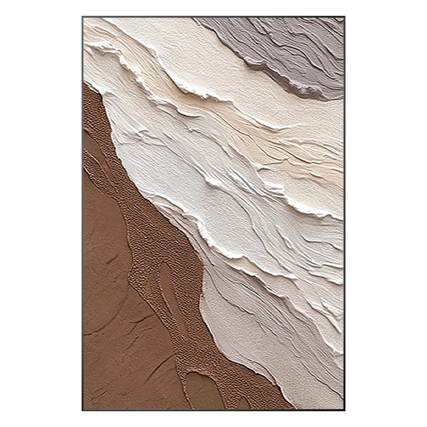 Brown Beige Abstract Textured Ocean Waves Wall Art Original Painting, Home Wall  #9