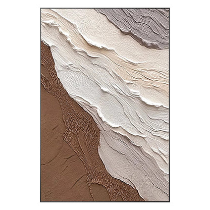 Brown Beige Abstract Textured Ocean Waves Wall Art Original Painting, Home Wall  #9