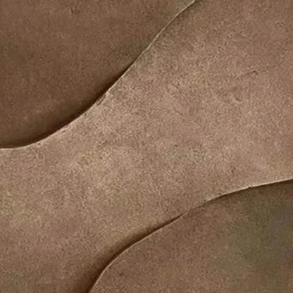 BROWN TEXTURE DUO: Set of 2 Textured Abstract Paintings in Brown | black frame version on white wall