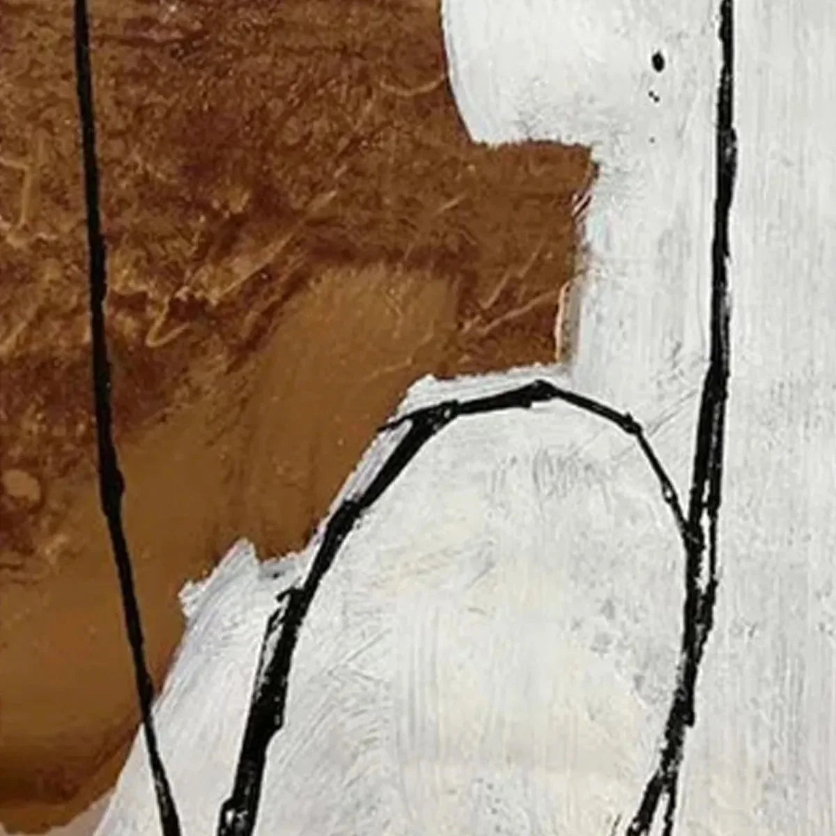BROWN & WHITE ABSTRACT DIPTYCH: Abstract Painting Set of 2 | rectangular format, hand-painted canvas edge