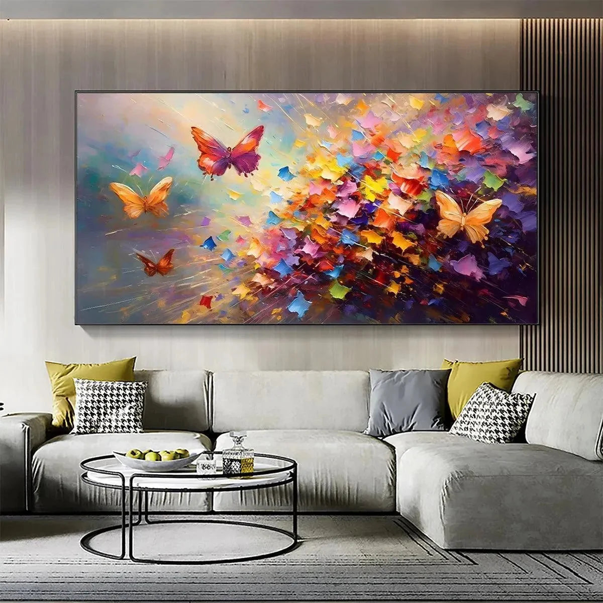 BUTTERFLY FLIGHT: Colorful Butterfly Painting on Canvas | Illustrative closeup, raised brushwork detail