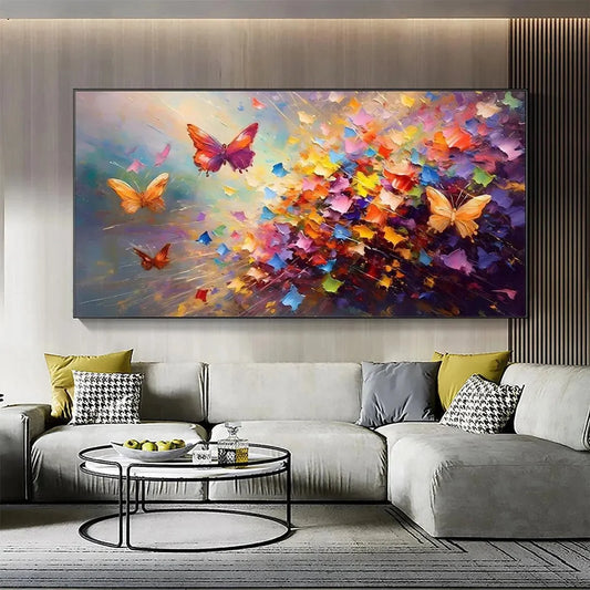 BUTTERFLY FLIGHT: Colorful Butterfly Painting on Canvas