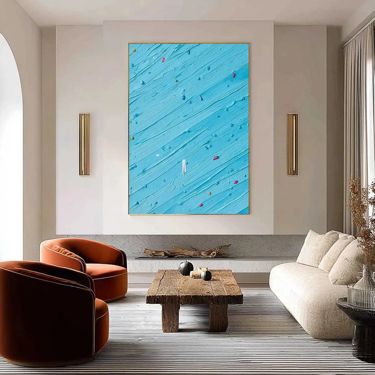 CANDY RAIN: Playful Blue Textured Abstract Impasto | textured impasto closeup, raised brushwork detail