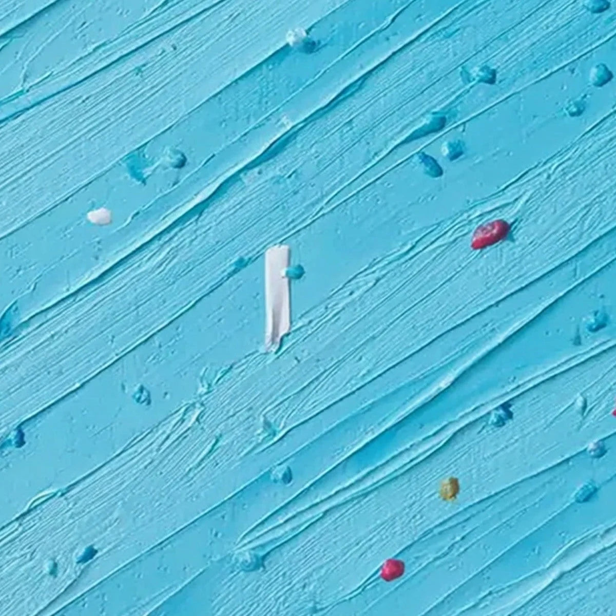 CANDY RAIN: Playful Blue Textured Abstract Impasto | rolled canvas, ready for custom framing