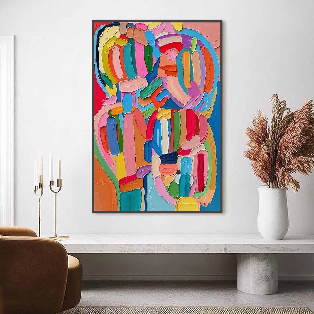 CARNIVAL ECHO: Impasto Abstract Colorful Painting | Abstract closeup, raised brushwork detail