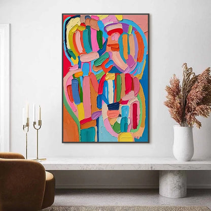 CARNIVAL ECHO: Impasto Abstract Colorful Painting | Abstract closeup, raised brushwork detail