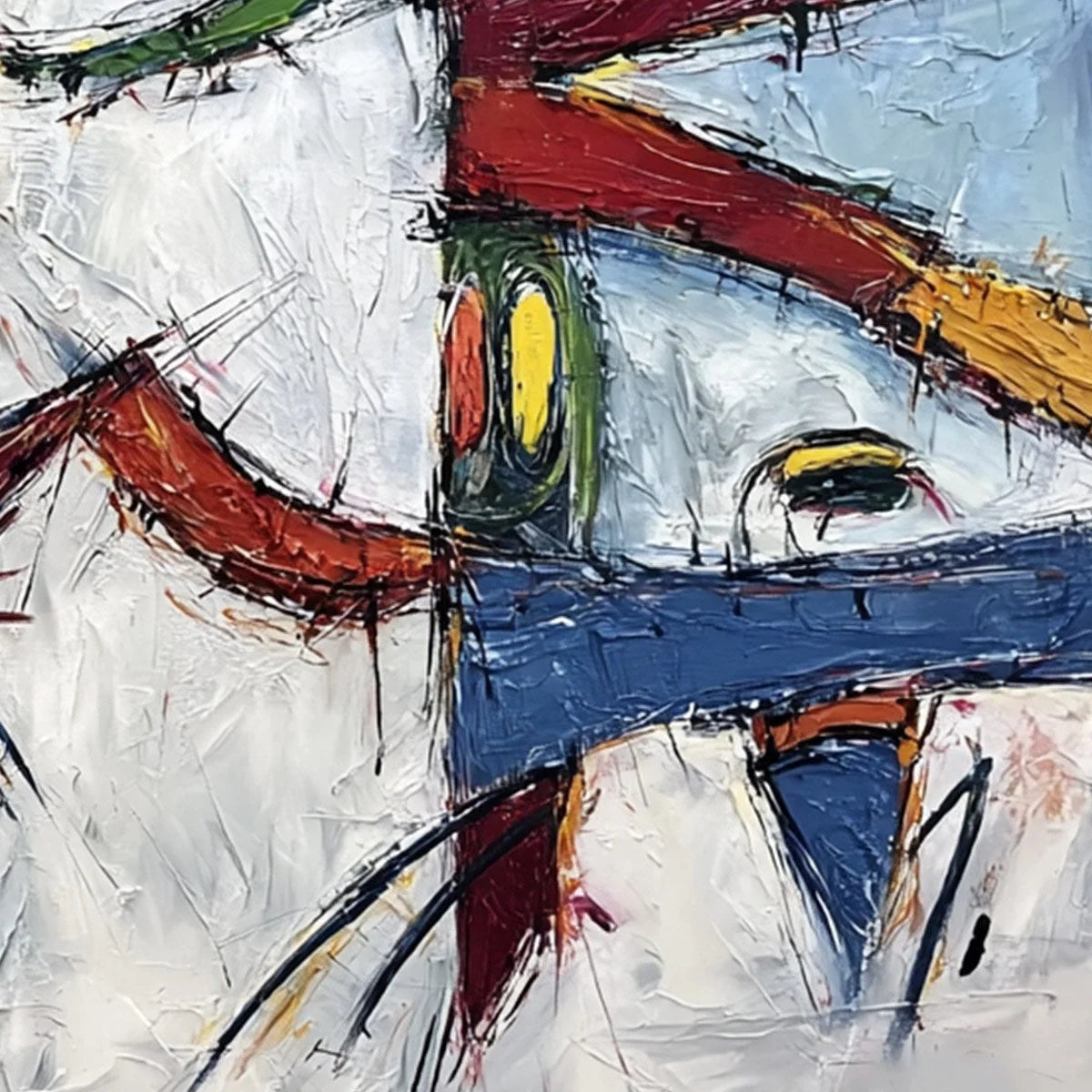 CARNIVAL OF SOULS: Large Colorful Abstract Impasto | rolled canvas, ready for custom framing