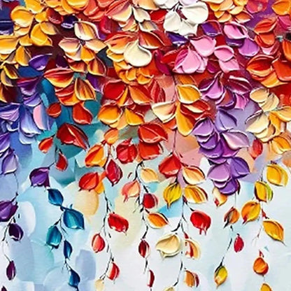 CASCADING COLOR Textured Floral Painting | rolled canvas, ready for custom framing