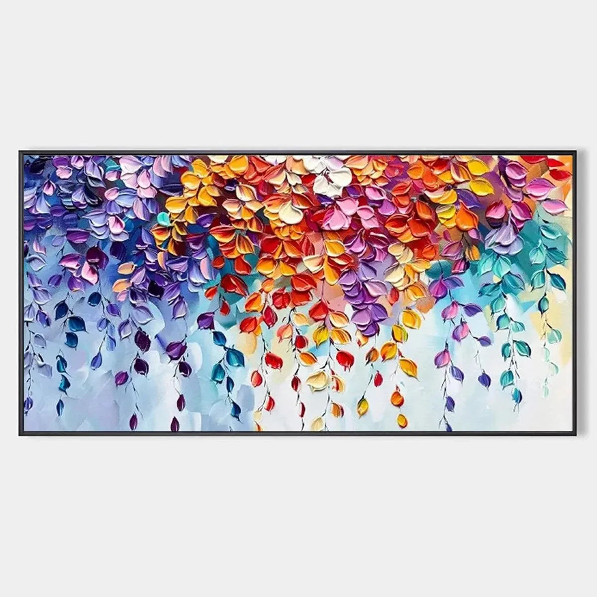 Cascading Color impasto painting, hand-painted by UArtShow