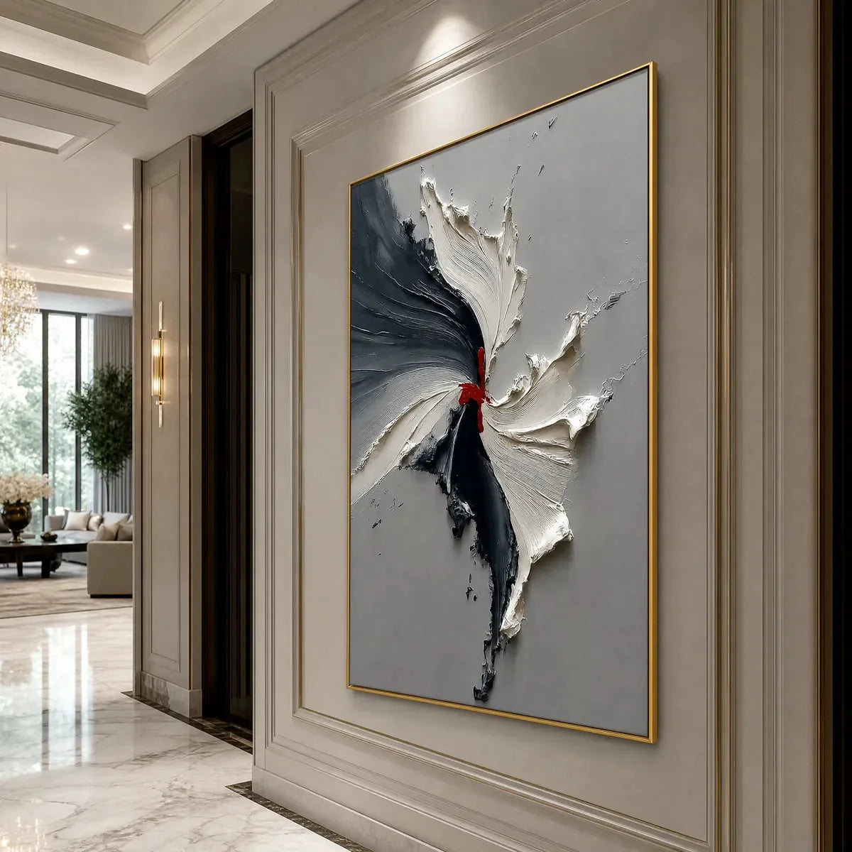 Catalyst: Grey & Black Textured Abstract Impasto Oil Painting | rolled canvas, ready for custom framing