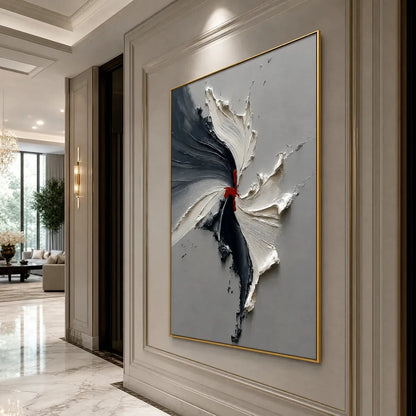 Catalyst: Grey & Black Textured Abstract Impasto Oil Painting | rolled canvas, ready for custom framing