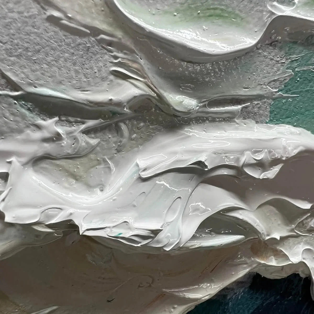 CATCHING THE WAVE: Textured Surfers Ocean Scene Oil Painting | rolled canvas, ready for custom framing