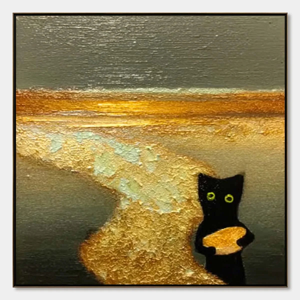 A Cat'S Treasure impasto painting, hand-painted by UArtShow