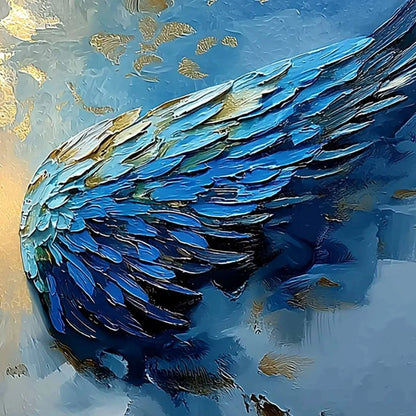 CELESTIAL ASCENSION: Textured Abstract Angel Wings | rolled canvas, ready for custom framing