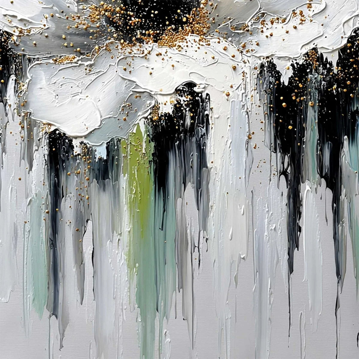 CELESTIAL BLOOM: Heavily Textured Abstract Floral | rolled canvas, ready for custom framing