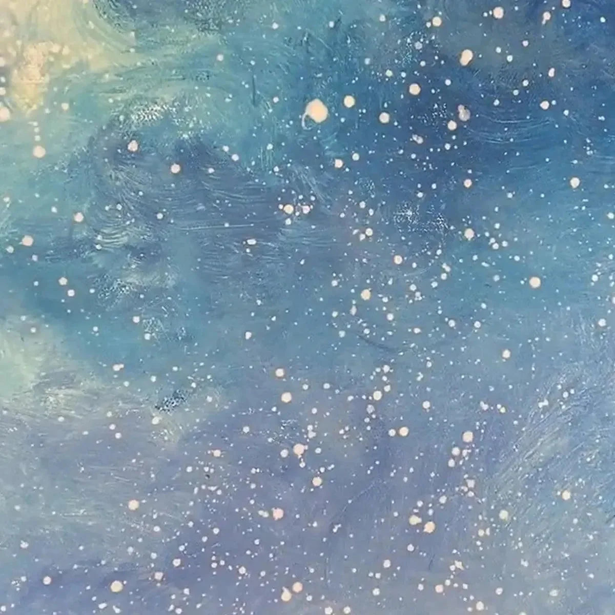 CELESTIAL DREAMSCAPE: Nightscape Painting, Starry Sky Wall Art, Panoramic Landscape, Horizontal Canvas | rectangular format, hand-painted canvas edge