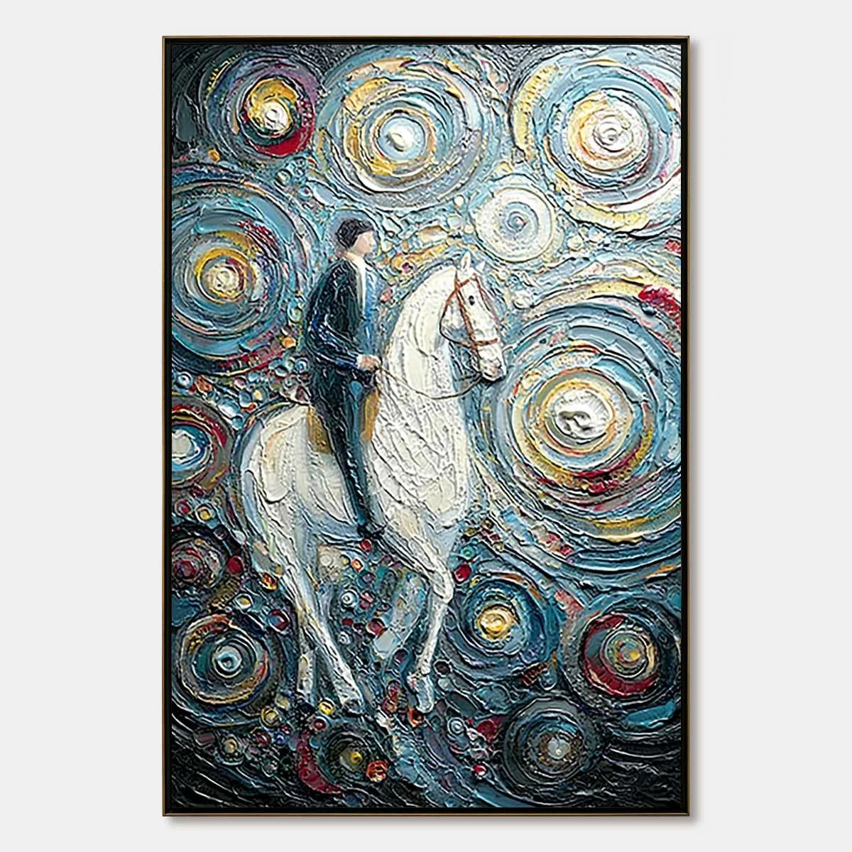 CELESTIAL JOURNEY: Textured Impasto Painting of a Crane | hanging in bedroom, textured impasto wall art