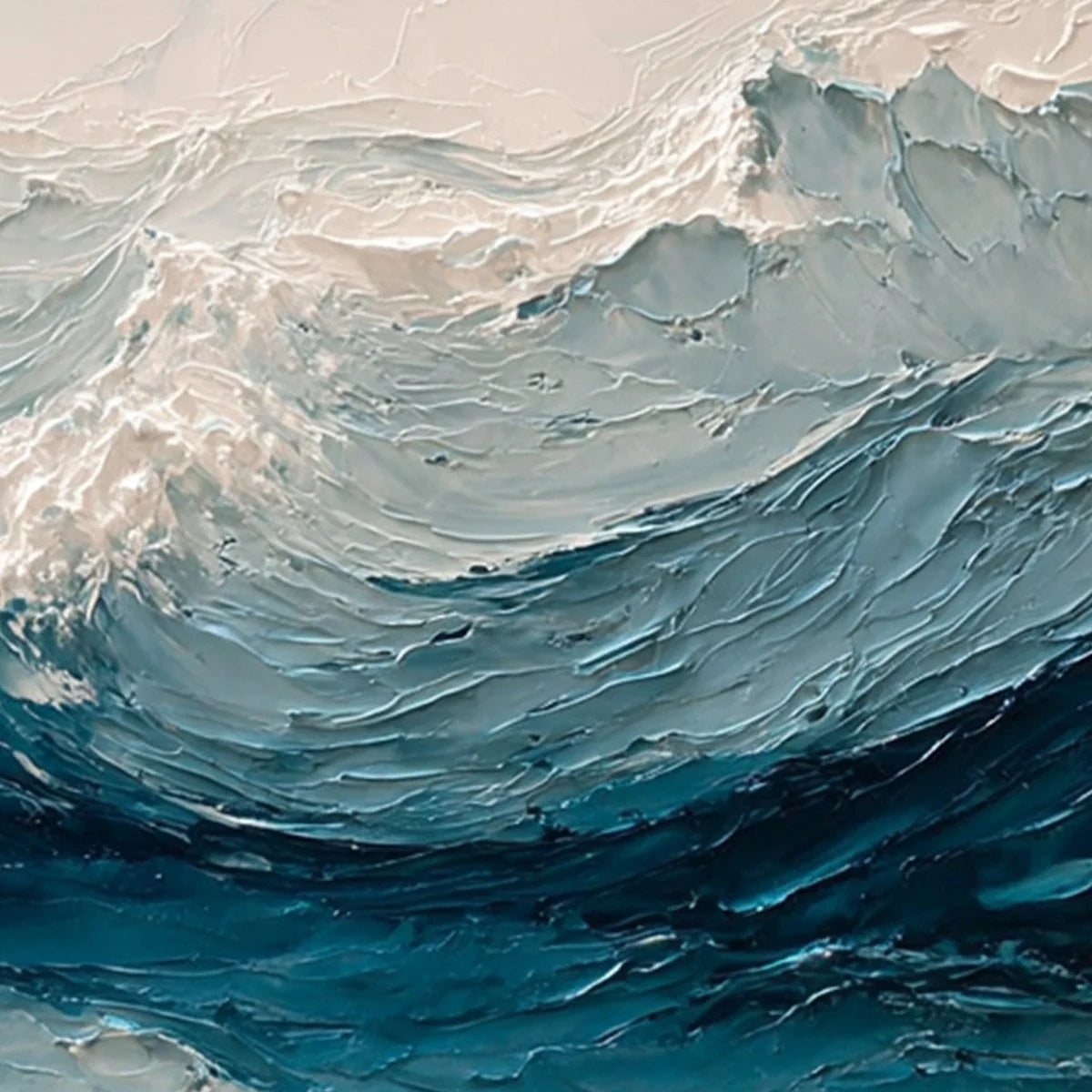 CELTIC SURGE: Textured Impasto Ocean Wave Wall Art | rolled canvas, ready for custom framing