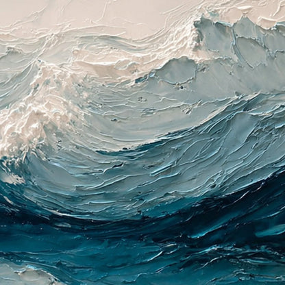 CELTIC SURGE: Textured Impasto Ocean Wave Wall Art | rolled canvas, ready for custom framing
