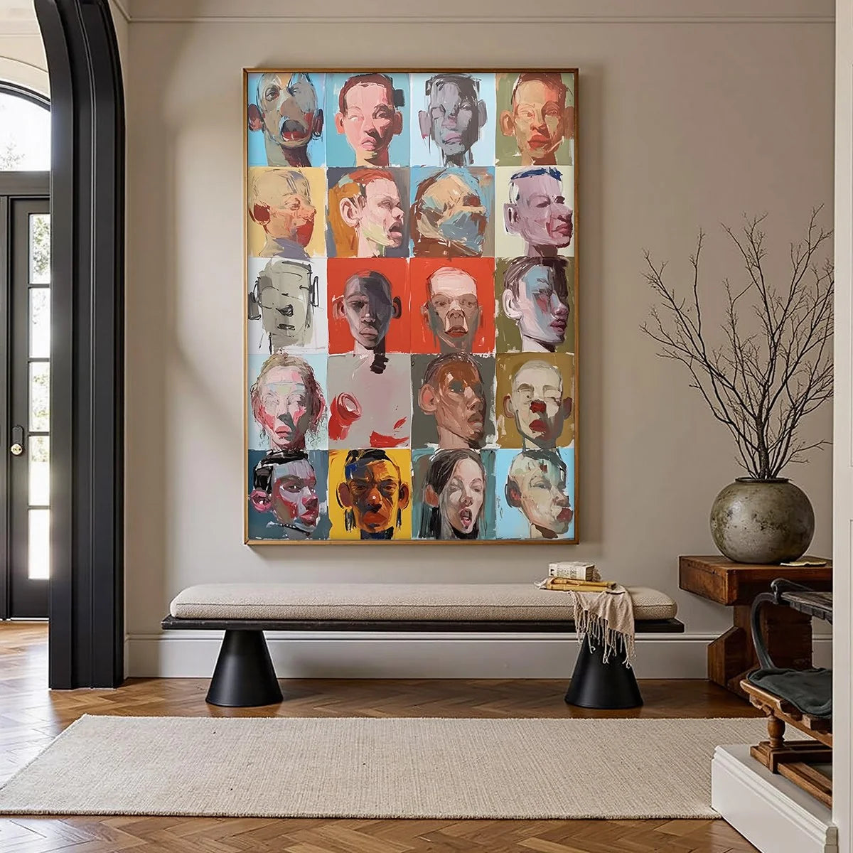 CHORUS OF FACES: Expressive, Textured Portrait Series | Figurative closeup, raised brushwork detail