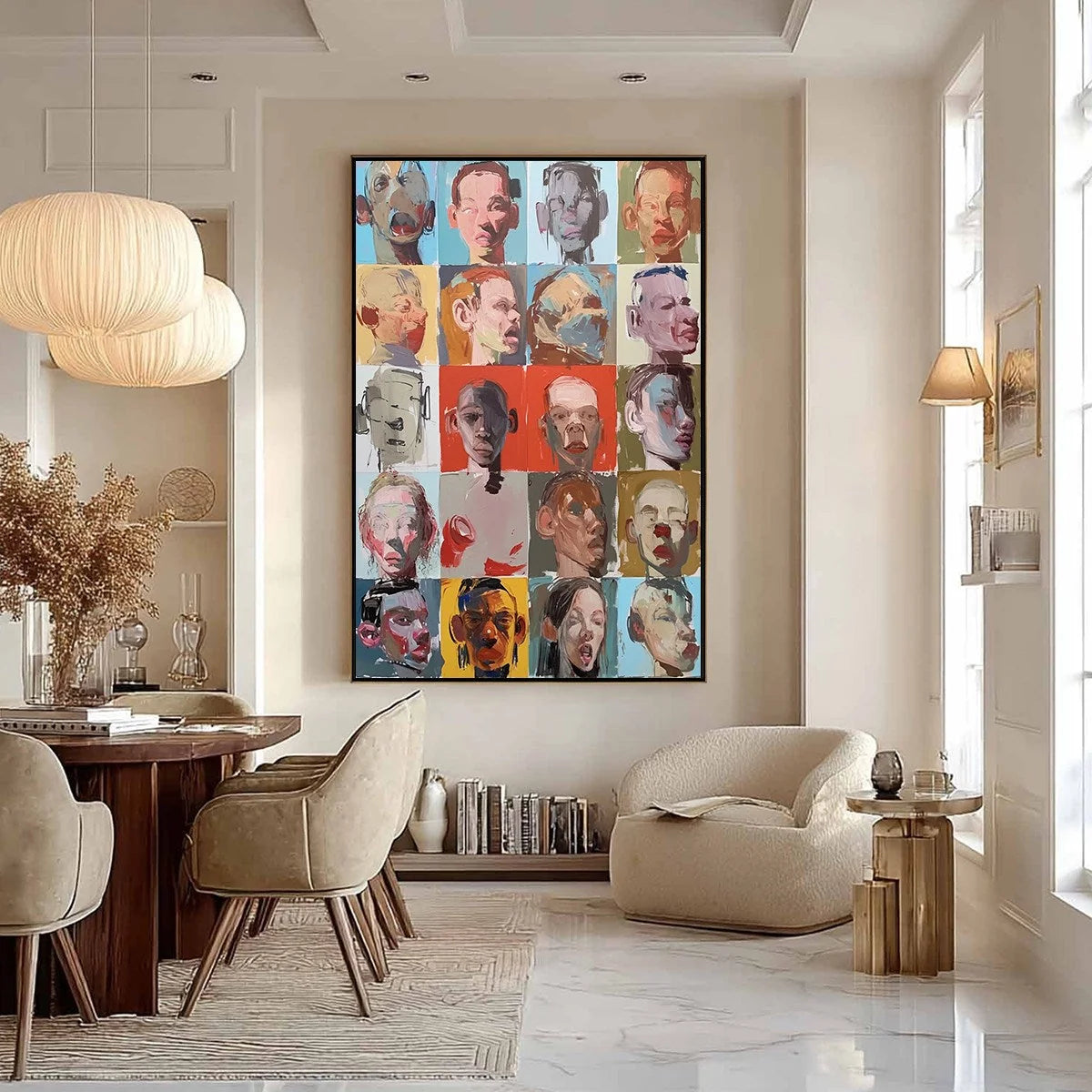 CHORUS OF FACES: Expressive, Textured Portrait Series | rolled canvas, ready for custom framing