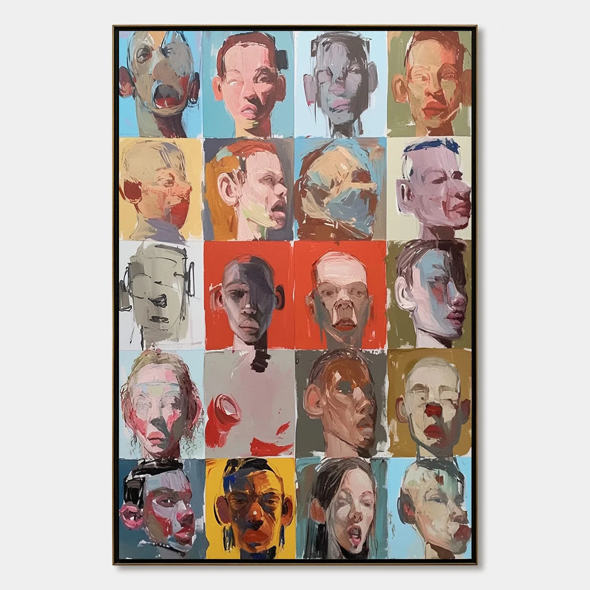 CHORUS OF FACES: Expressive, Textured Portrait Series | hanging in CHORUS OF FACES: Expressive, Textured Portrait Series featuring layered textured brushwork in refined tones; figurative compositio...
