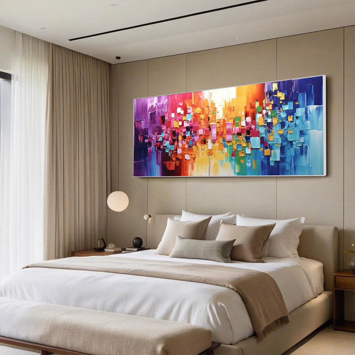 CHROMA DANCE: Colorful Abstract Impasto Oil Painting | rolled canvas, ready for custom framing