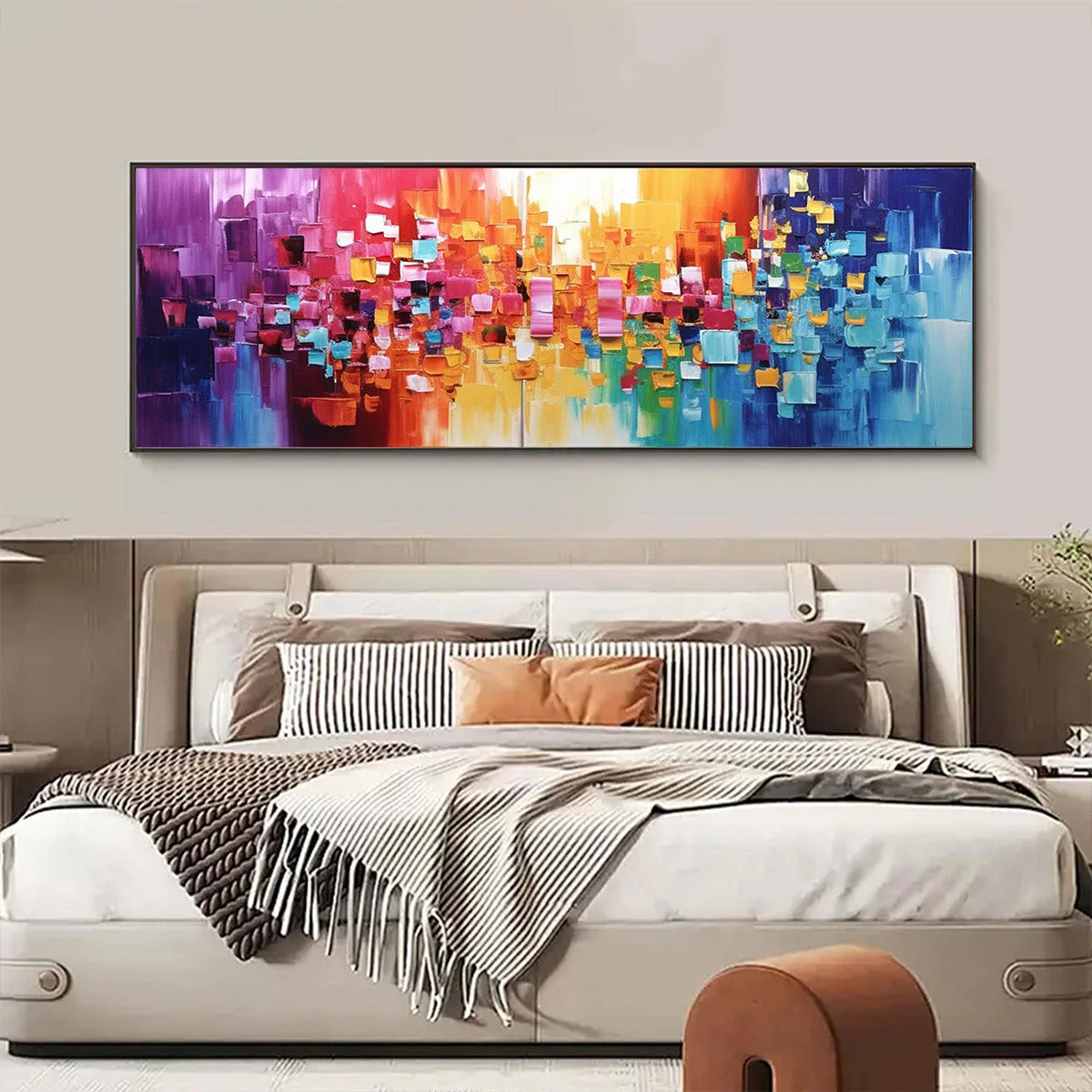CHROMA DANCE: Colorful Abstract Impasto Oil Painting | impasto mood, soft natural light studio shot