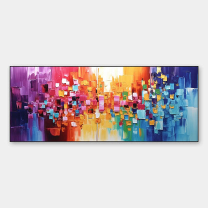 CHROMA DANCE: Colorful Abstract Impasto Oil Painting | hanging in living room, impasto wall art