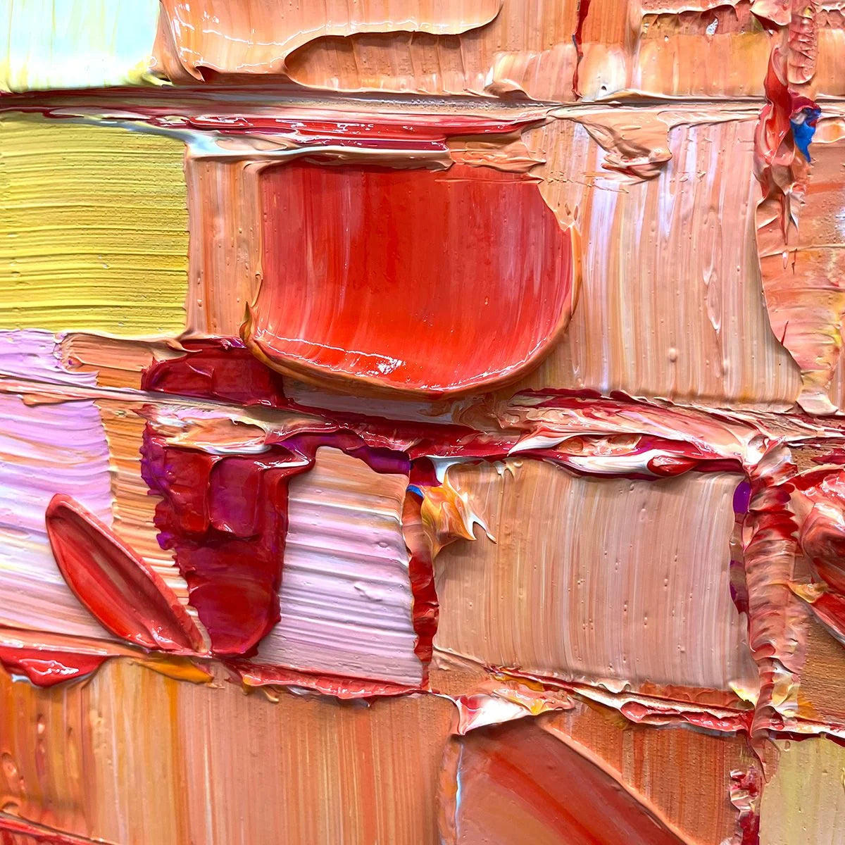 CHROMA FLOW: Textured Abstract Impasto Oil Painting | rectangular format, hand-painted canvas edge