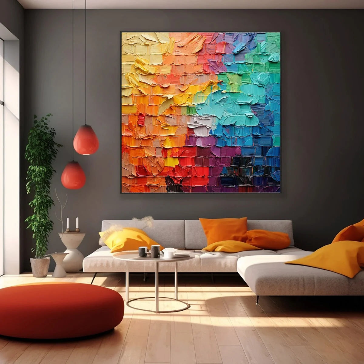 CHROMA FLOW: Textured Abstract Impasto Oil Painting | rolled canvas, ready for custom framing