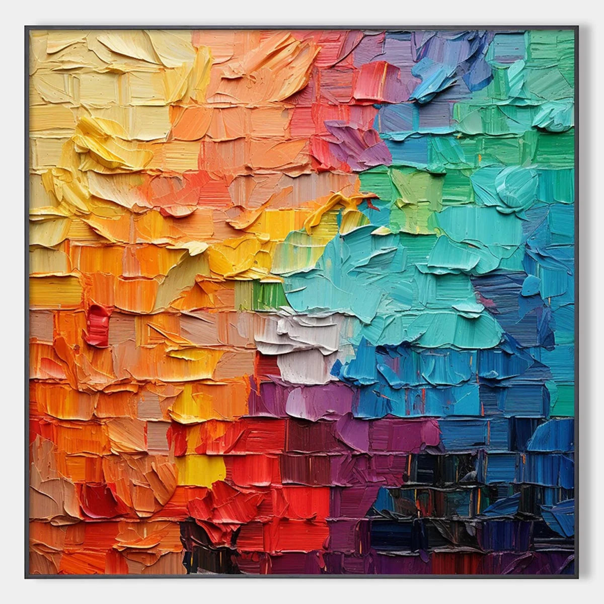 CHROMA FLOW: Textured Abstract Impasto Oil Painting | hanging in living room, textured impasto wall art