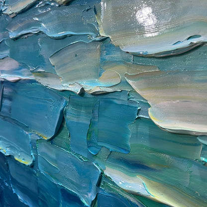 CHROMA FLOW: Textured Abstract Impasto Oil Painting | rectangular format, hand-painted canvas edge