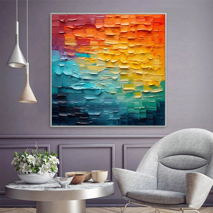 CHROMA FLOW: Textured Abstract Impasto Oil Painting | rolled canvas, ready for custom framing