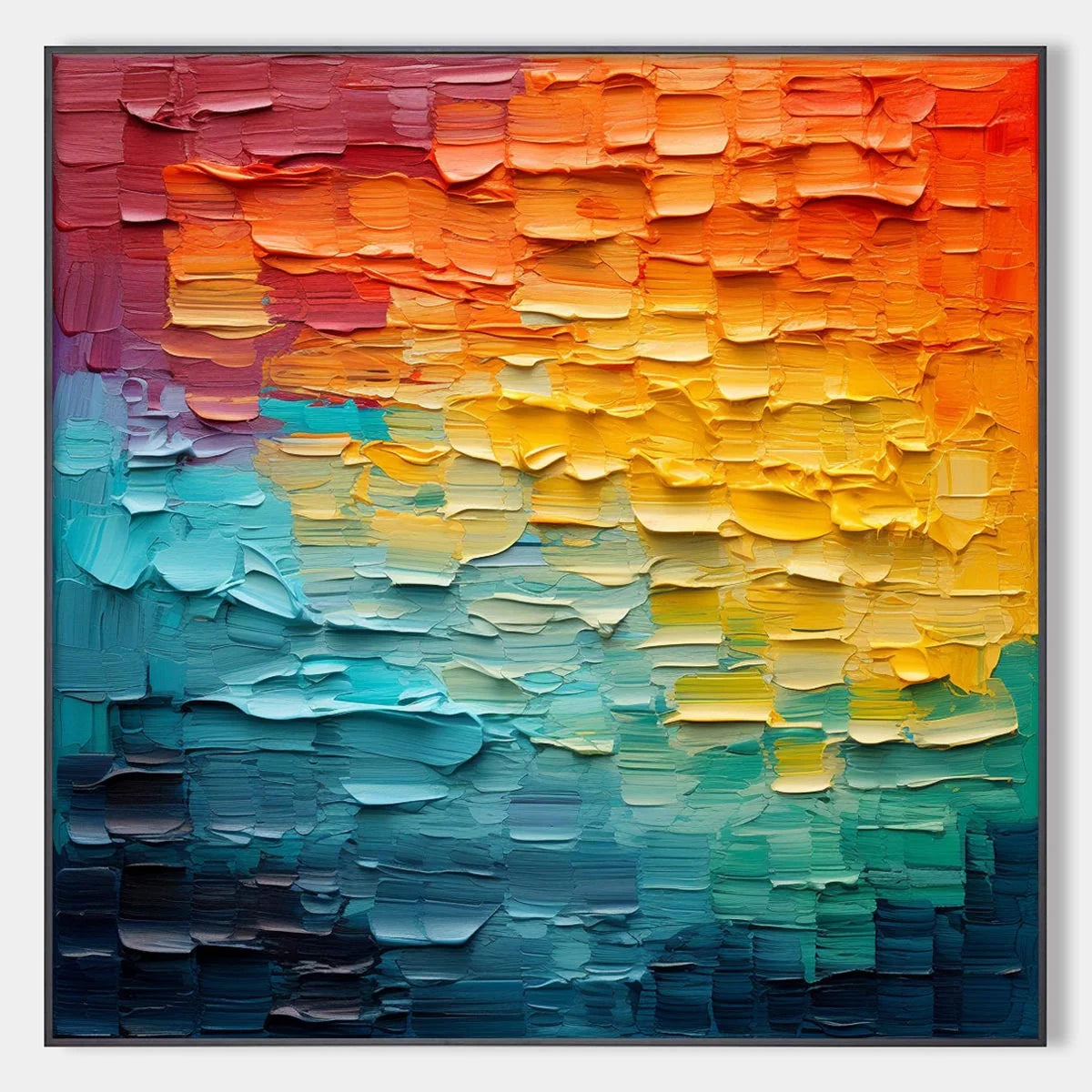 CHROMA FLOW: Textured Abstract Impasto Oil Painting | hanging in living room, textured impasto wall art