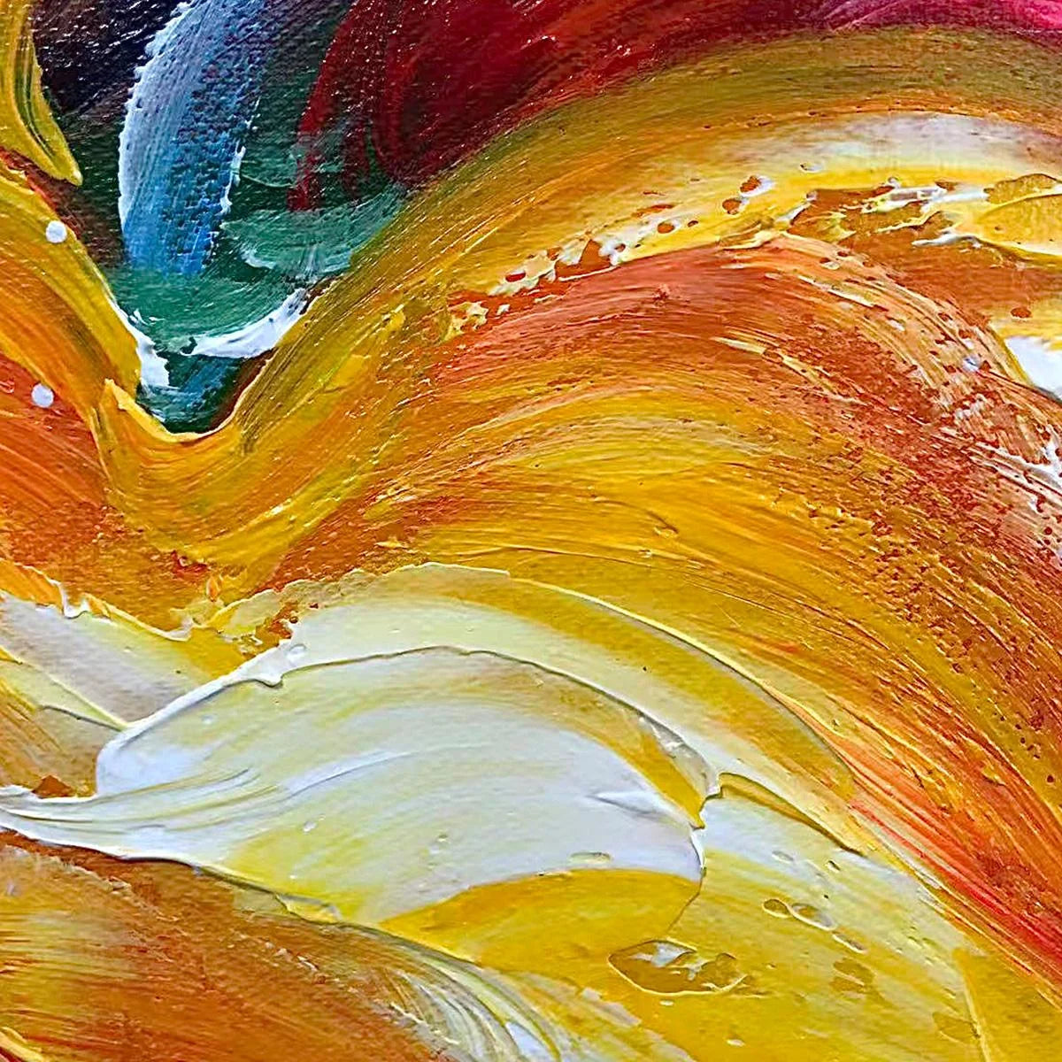 CHROMA NOVA: Panoramic Abstract Rainbow Oil Painting | rectangular format, hand-painted canvas edge